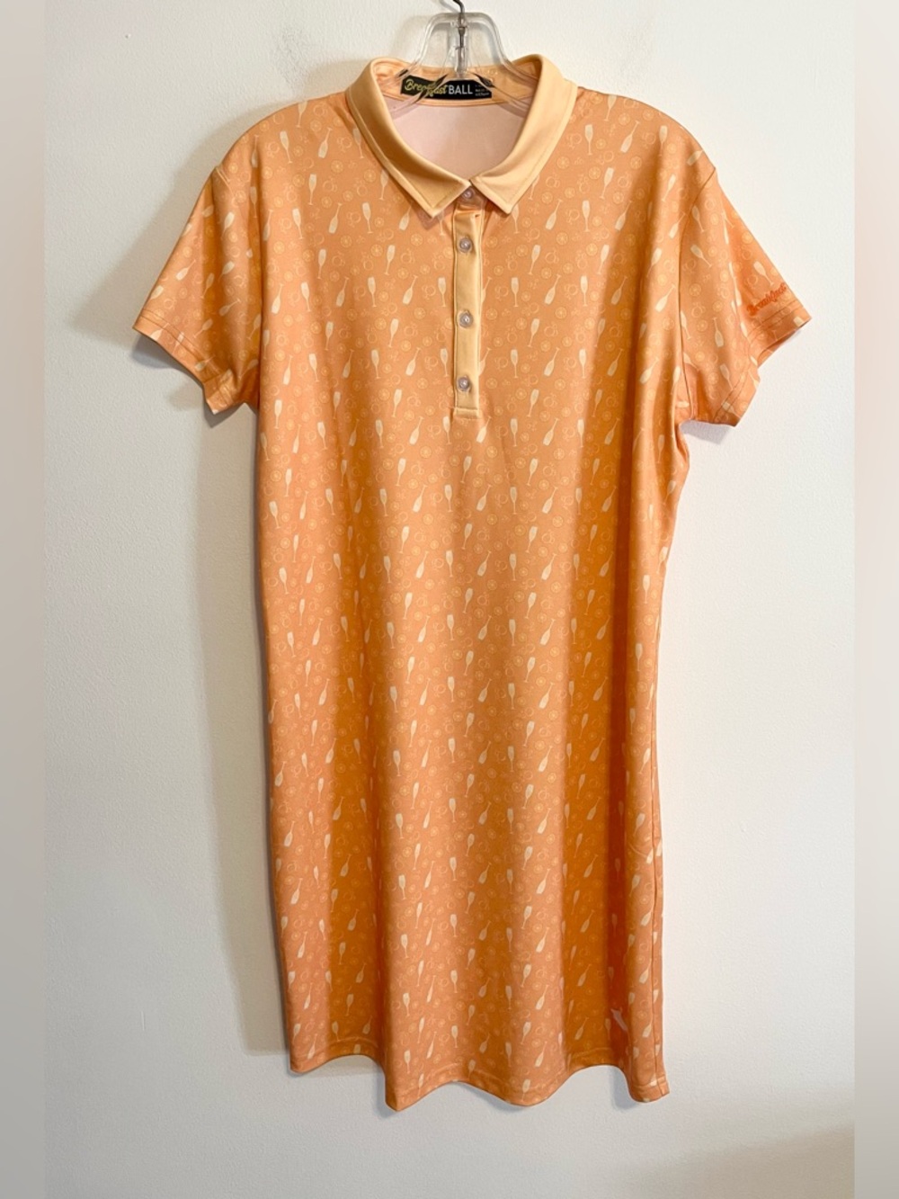 Active Athleisure Golf Performance Polo Dress with Novelty Cocktail Print. Sz L